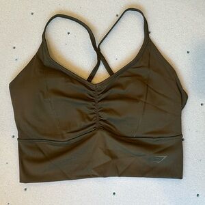 Gymshark | Moss Olive Green Elevate Longline Sports Bra